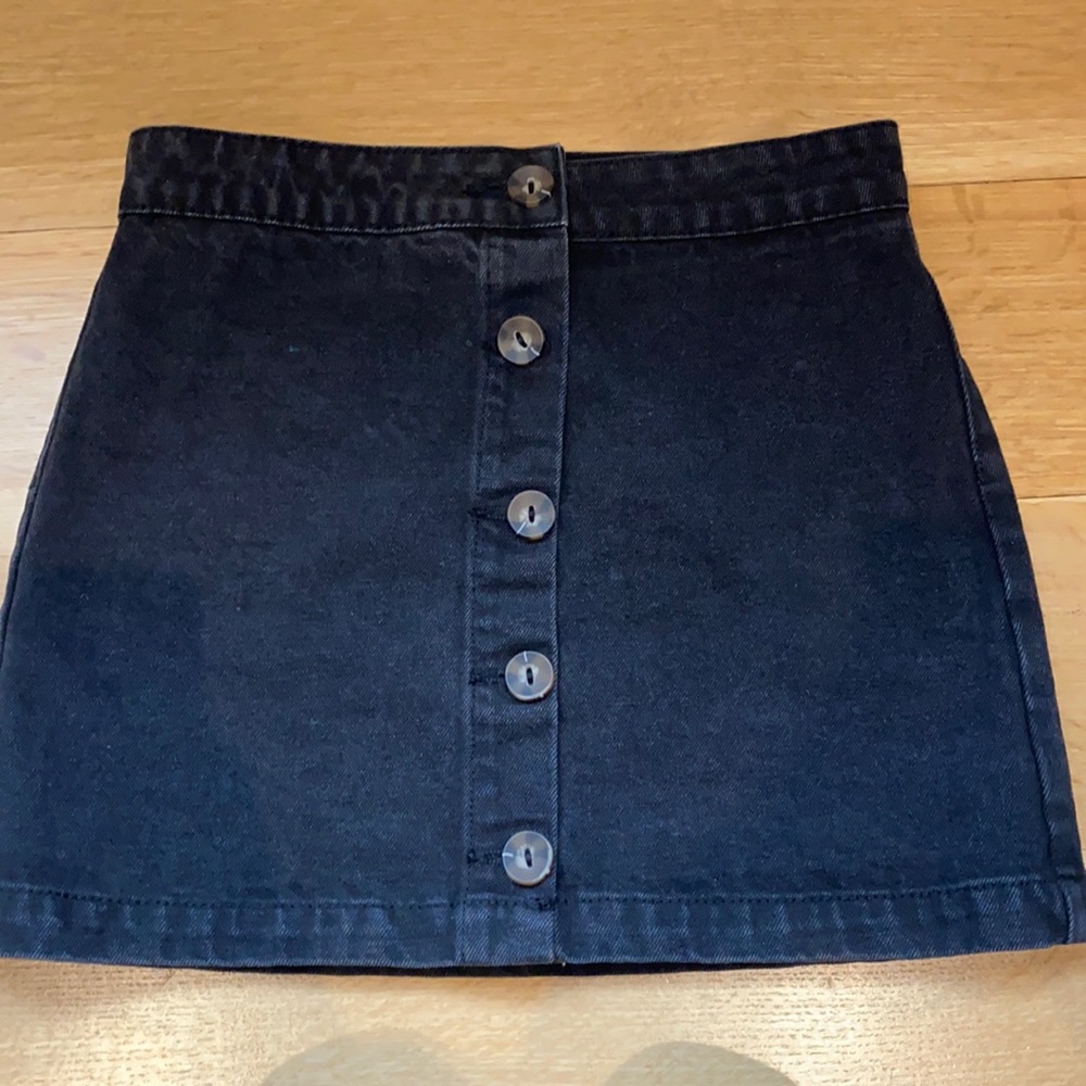 black jean skirt